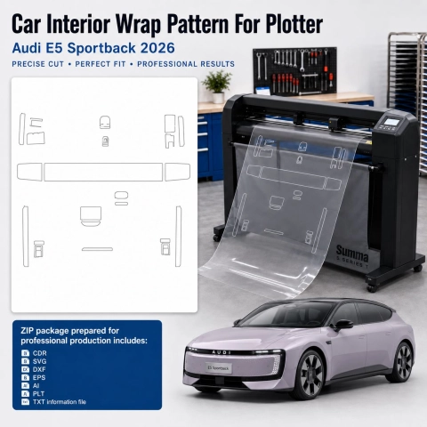 Plantilla de corte interior Audi E5 Sportback 2026 para PPF y vinilo