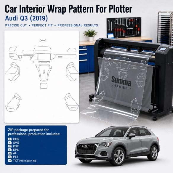 Plantilla de corte interior Audi Q3 2019 2023 para PPF y vinilo