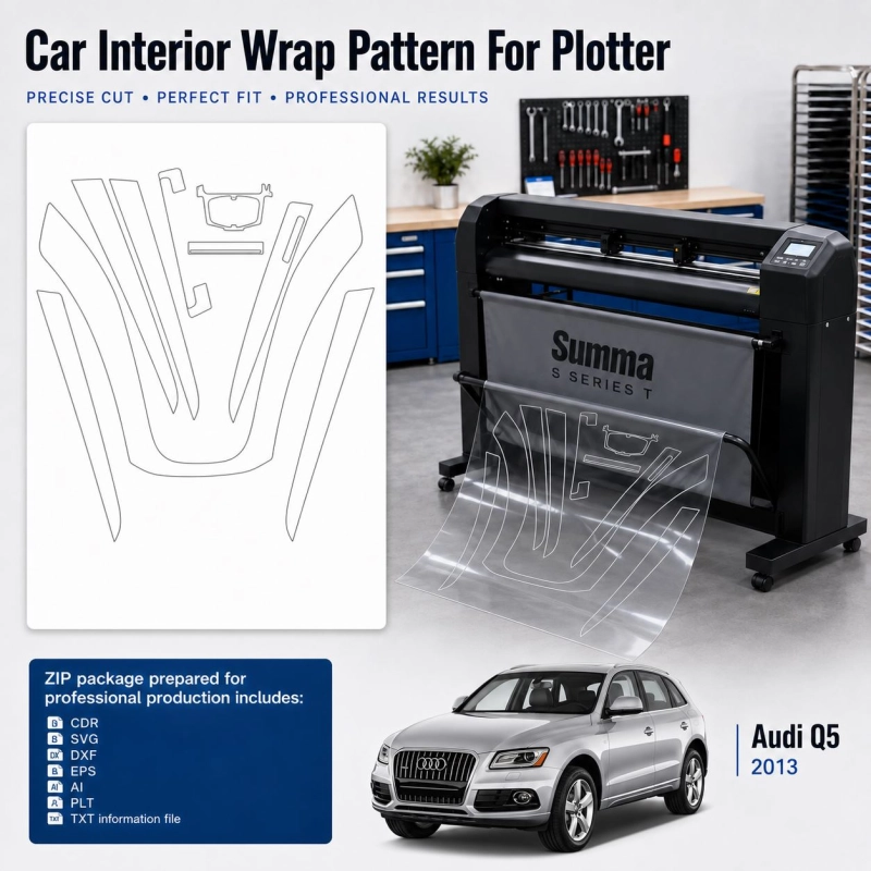 Gabarit de découpe intérieur Audi Q5 2013 pour PPF et covering