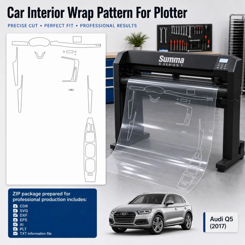 Audi Q5 2017 interieur PPF- en wrap-sjabloon