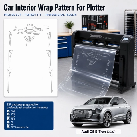 Gabarit de découpe intérieur Audi Q5 E Tron 2023 pour PPF et covering