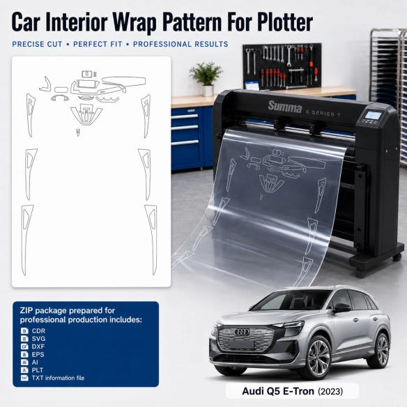 Audi Q5 E Tron 2023 interieur PPF- en wrap-sjabloon