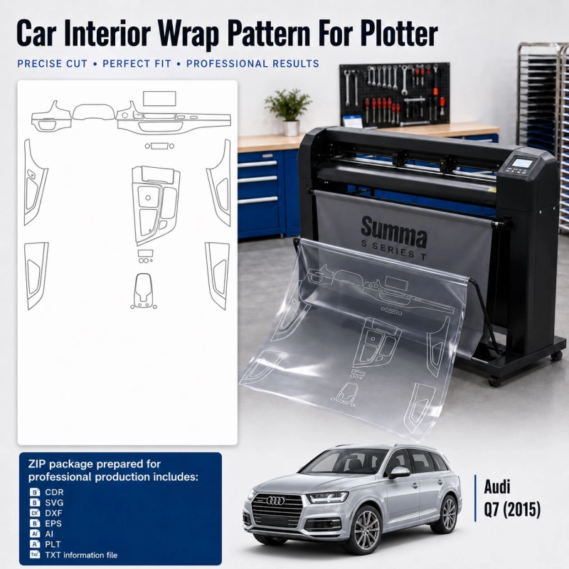 Gabarit de découpe intérieur Audi Q7 2015 pour PPF et covering