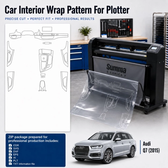 Audi Q7 2015 interieur PPF- en wrap-sjabloon