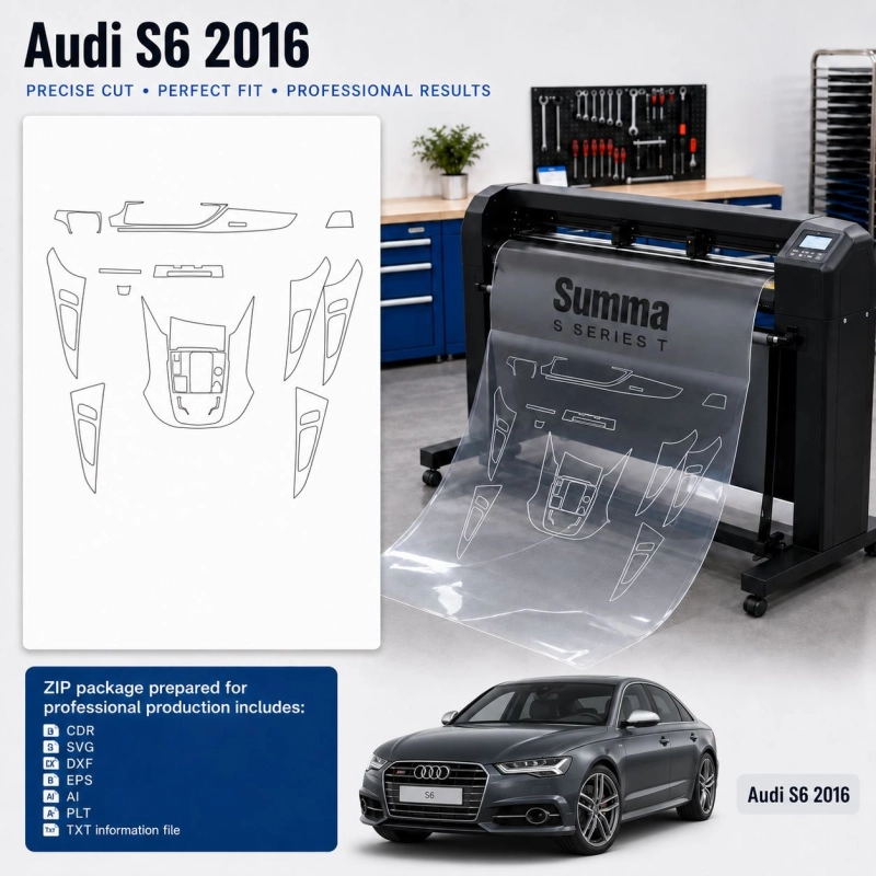 Audi S6 2016 Interior PPF & Wrap Cutting Template