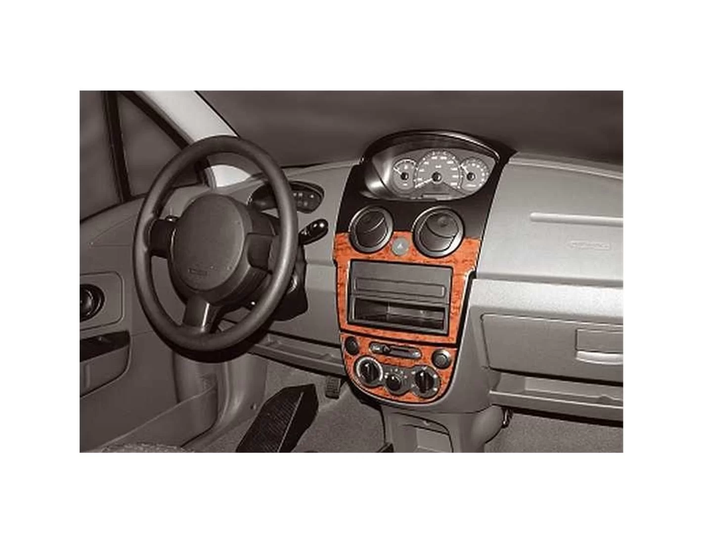 Chevrolet Matiz - Spark 02.2005 3D Inleg dashboard Interieurset aansluitend en pasgemaakt op he 3 -Teile