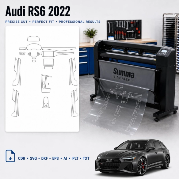 Gabarit de découpe intérieur Audi Rs6 2022 pour PPF et covering