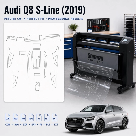 Audi Q8 S Line 2019 Innenraum PPF- & Folien-Schneidevorlage