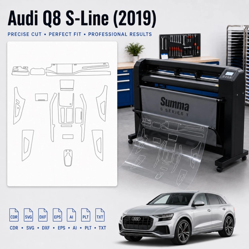 Dima di taglio interni Audi Q8 S Line 2019 per PPF e wrapping