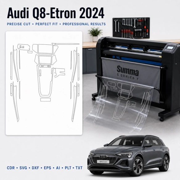 Dima di taglio interni Audi Q8 Etron 2024 per PPF e wrapping