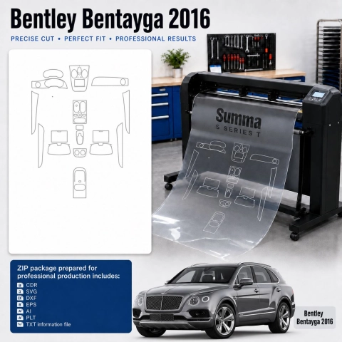 Bentley Bentayga 2016 interieur PPF- en wrap-sjabloon