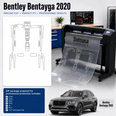 Bentley Bentayga 2020 Interior PPF & Wrap Cutting Template