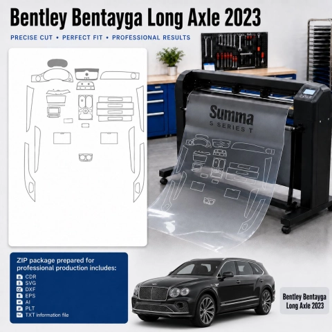 Gabarit de découpe intérieur Bentley Bentayga Long Axle 2023 pour PPF et covering