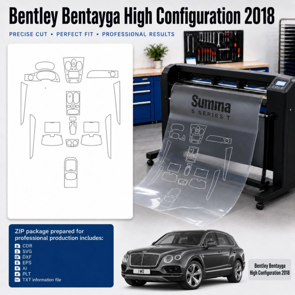 Bentley Benteyga High Configration 2018 interieur PPF- en wrap-sjabloon