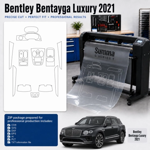 Plantilla de corte interior Bentley Benteyga Luxury 2021 para PPF y vinilo