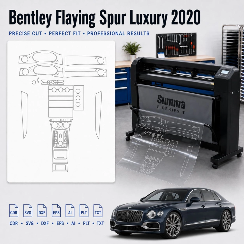 Bentley Flaying Spur Luxury 2020 interieur PPF- en wrap-sjabloon