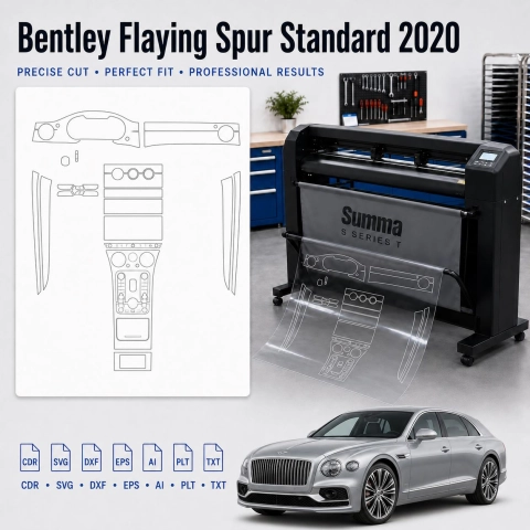Gabarit de découpe intérieur Bentley Flaying Spur Standard 2020 pour PPF et covering