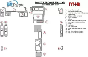 Toyota Tacoma 2000-2004 Automatic Gear, 2&4 Doors Decor de carlinga su interior