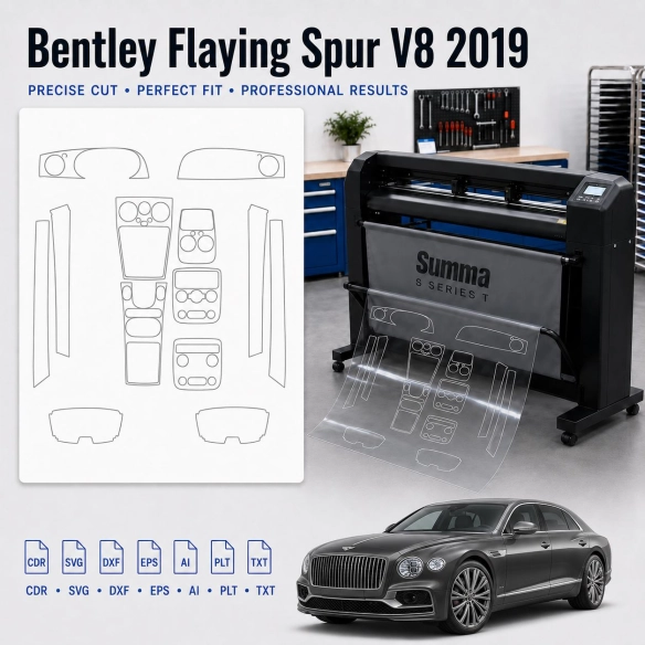 Plantilla de corte interior Bentley Flaying Spur V8 2019 para PPF y vinilo