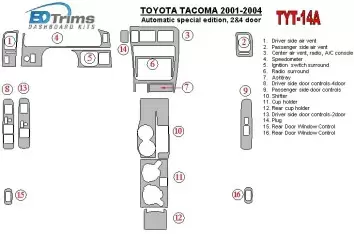 Toyota Tacoma 2000-2004 Automatic Gearbox special edition, 2&4 Doors BD Interieur Dashboard Bekleding Volhouder