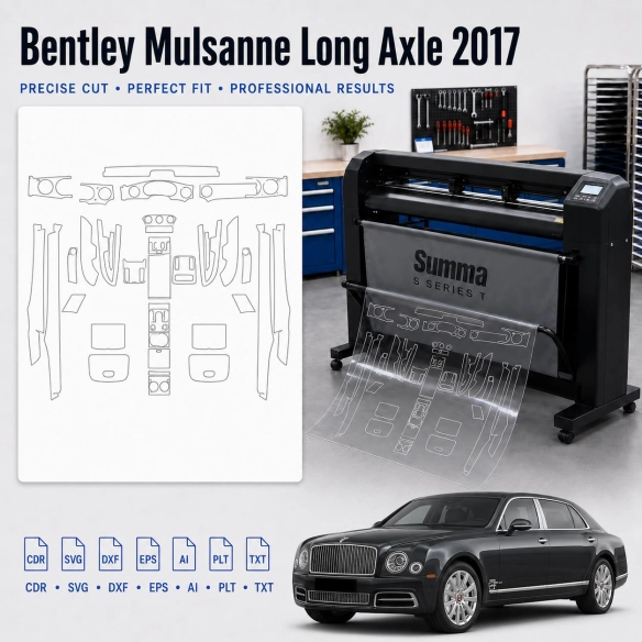 Bentley Mulsanne Long Axle 2017 Interior PPF & Wrap Cutting Template