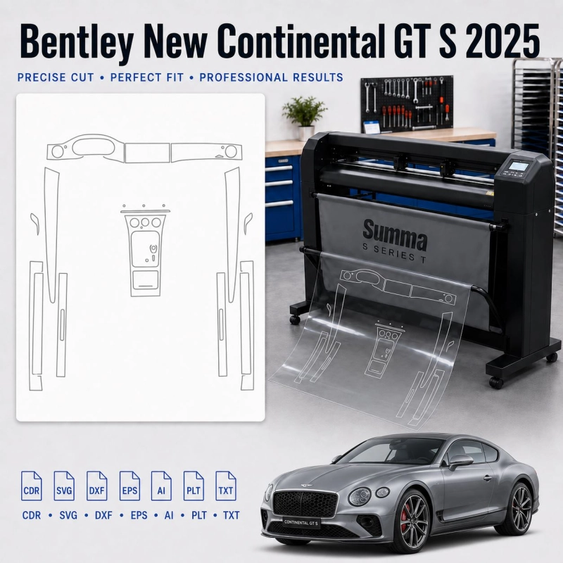 Bentley New Continental GT S 2025 Interior PPF & Wrap Cutting Template