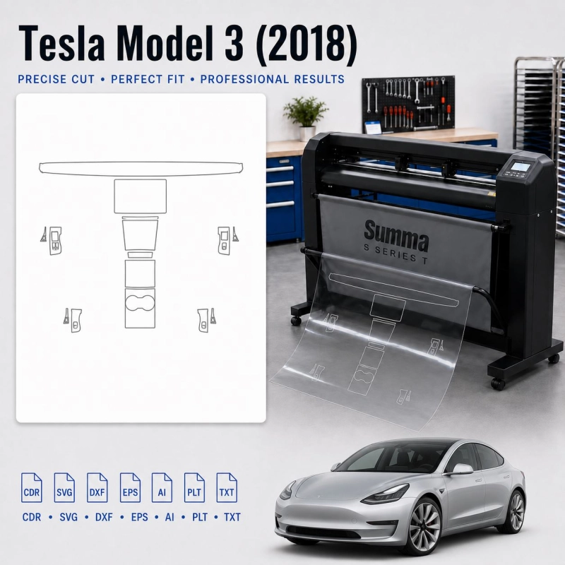 Gabarit de découpe intérieur Tesla Model 3 2018 pour PPF et covering