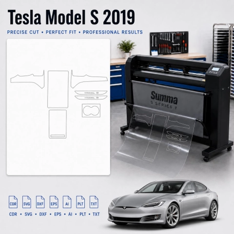 Gabarit de découpe intérieur Tesla Model S 2019 pour PPF et covering