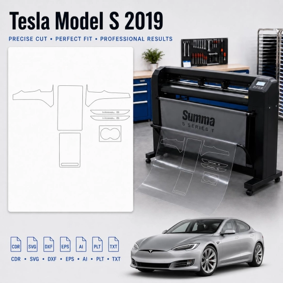 Tesla Model S 2019 Interior PPF & Wrap Cutting Template