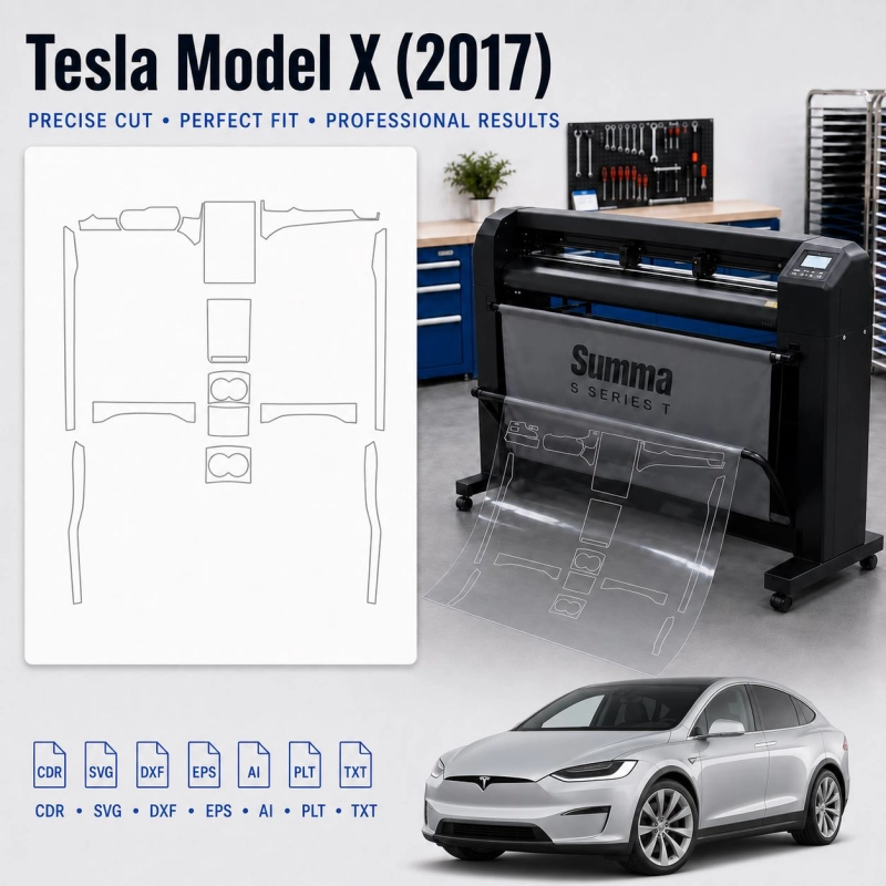 Tesla Model X 2017 Interior PPF & Wrap Cutting Template