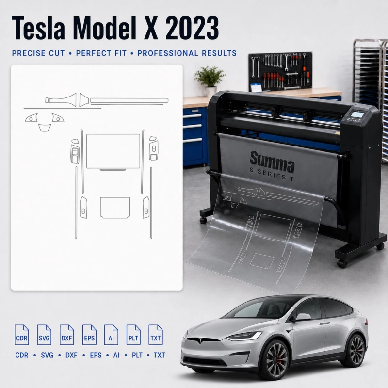 Dima di taglio interni Tesla Model X 2023 per PPF e wrapping