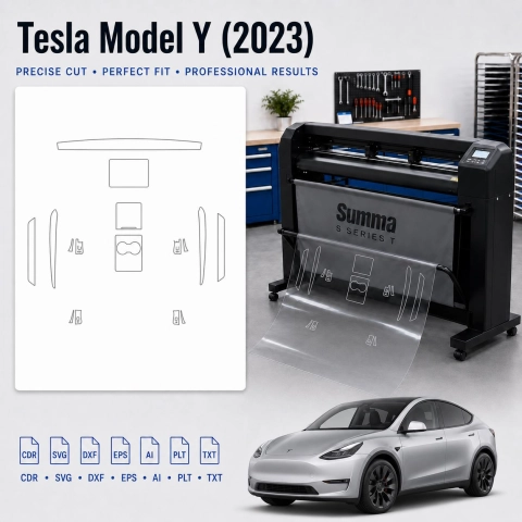 Plantilla de corte interior Tesla Model Y 2023 para PPF y vinilo