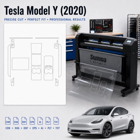 Gabarit de découpe intérieur Tesla Model Y 2020 Car pour PPF et covering