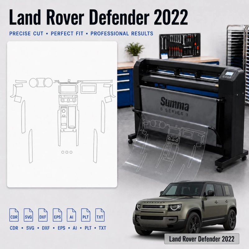 Plantilla de corte interior Land Rover Defender 2022 para PPF y vinilo