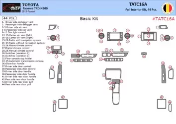 Toyota Tacoma 2016-2020 3D Interior Dashboard Trim Kit Dash Trim Dekor 44-Parts