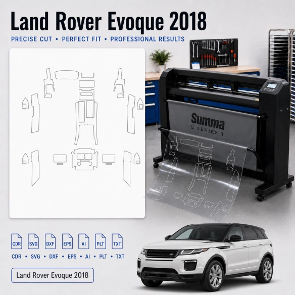 Plantilla de corte interior Land Rover Evoque 2018 para PPF y vinilo
