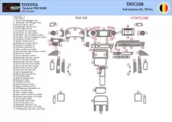 Toyota Tacoma 2016-2020 3D Interior Dashboard Trim Kit Dash Trim Dekor 44-Parts