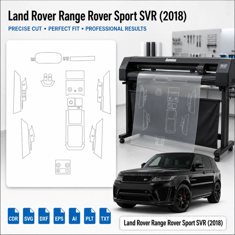 Plantilla de corte interior Land Rover Range Rover Sport Svr 2018 para PPF y vinilo