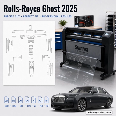 Rolls-Royce Ghost 2025 interieur PPF- en wrap-sjabloon