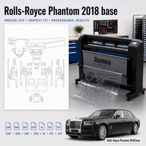 Rolls-Royce Phantom 2018 Base Interior PPF & Wrap Cutting Template