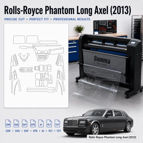 Rolls-Royce Phantom Long Axle 2013 Interior PPF & Wrap Cutting Template