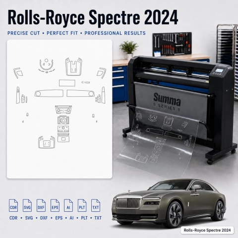 Gabarit de découpe intérieur Rolls-Royce Spectre 2024 pour PPF et covering