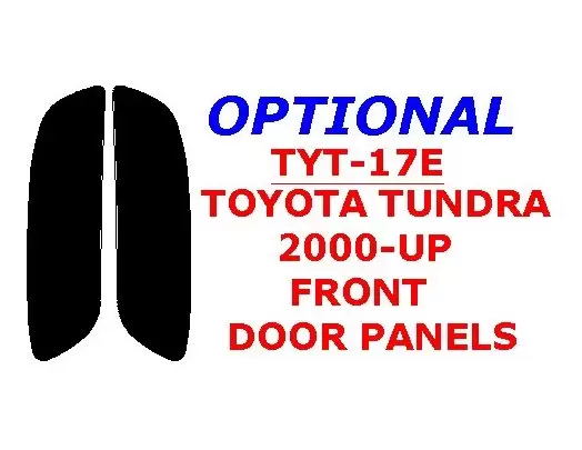 Toyota Tundra 2000-2002 Front Door panels, 2 Parts set BD Interieur Dashboard Bekleding Volhouder