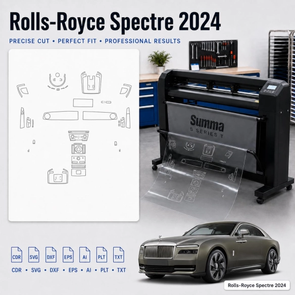 Rolls-Royce Spectre 2024 interieur PPF- en wrap-sjabloon