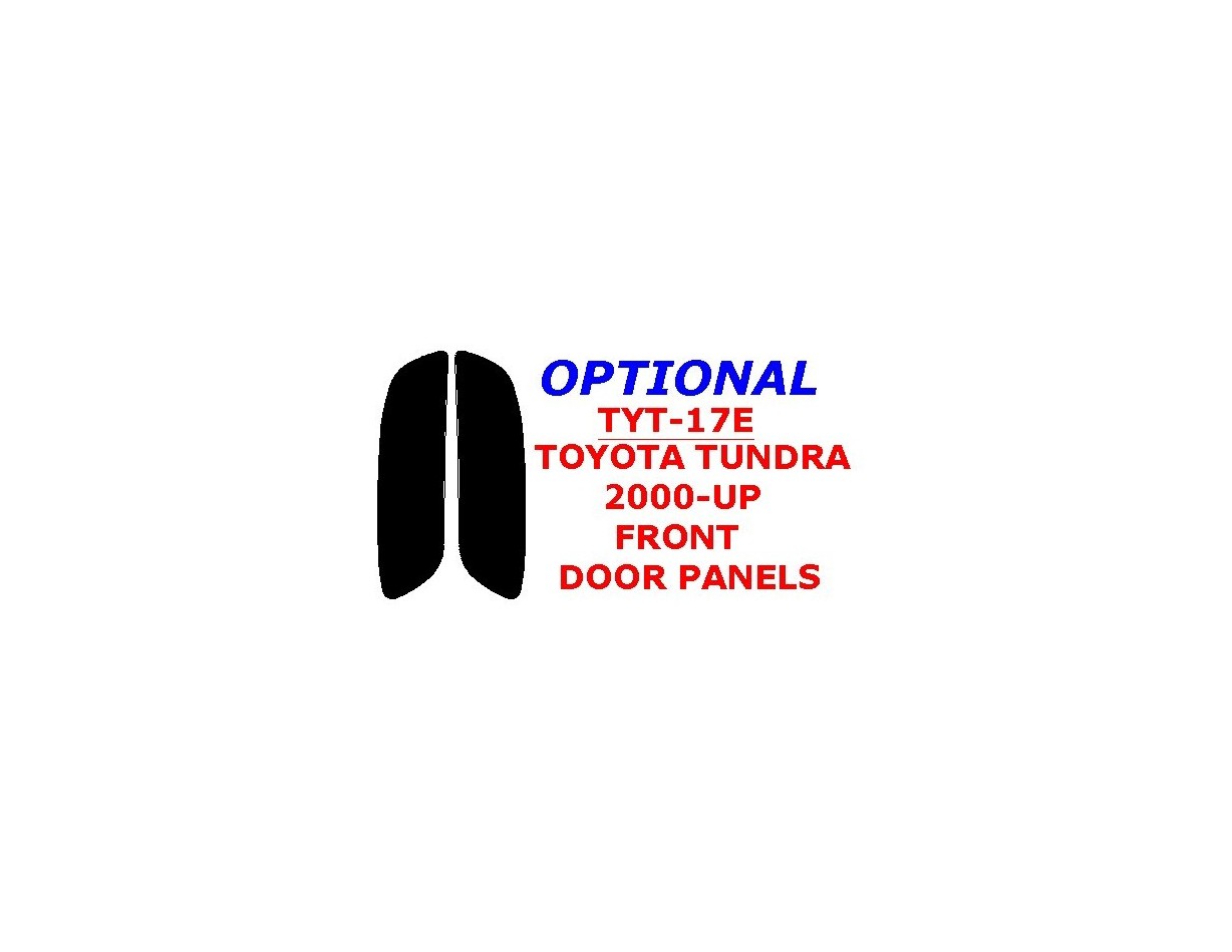 Toyota Tundra 2000-2002 Front Door panels, 2 Parts set BD Interieur Dashboard Bekleding Volhouder