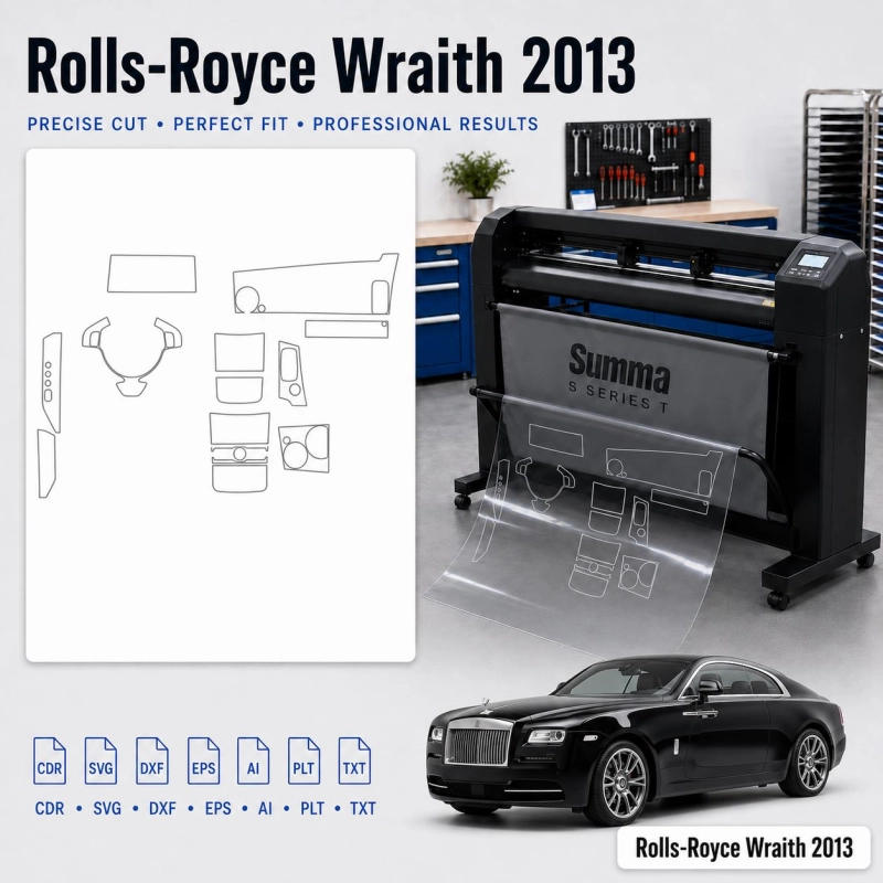 Plantilla de corte interior Rolls-Royce Wraith 2013 para PPF y vinilo