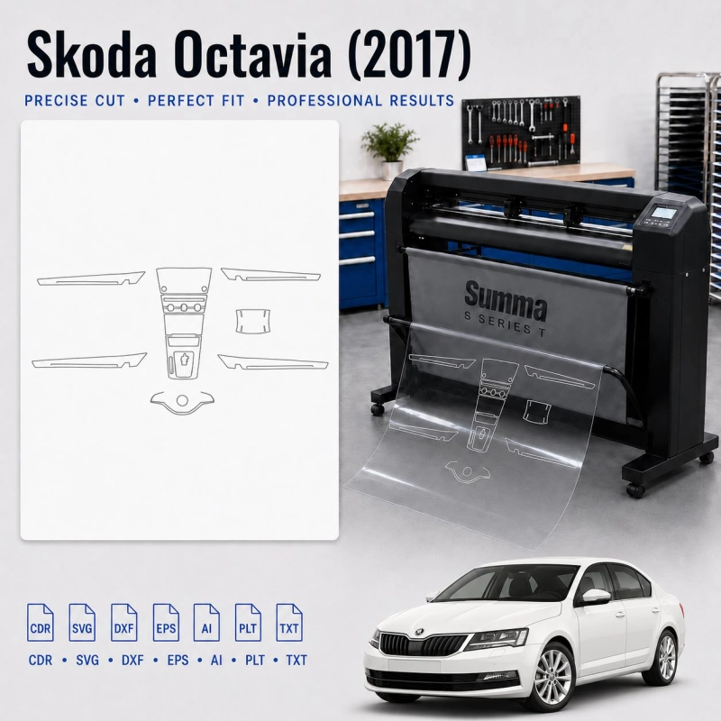 Plantilla de corte interior Skoda Octavia 2017 para PPF y vinilo