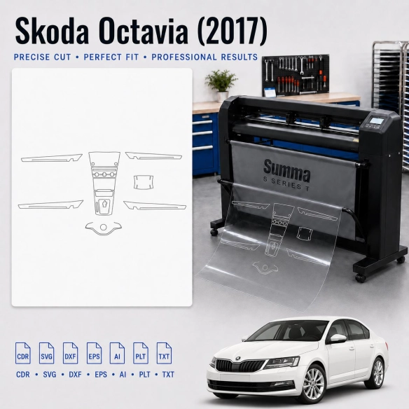 Plantilla de corte interior Skoda Octavia 2017 para PPF y vinilo