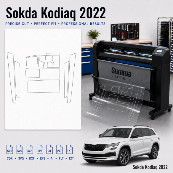 Skoda Kodiaq 2022 interieur PPF- en wrap-sjabloon