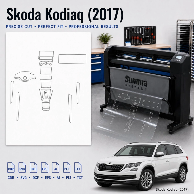 Skoda Kodiaq 2017 Interior PPF & Wrap Cutting Template